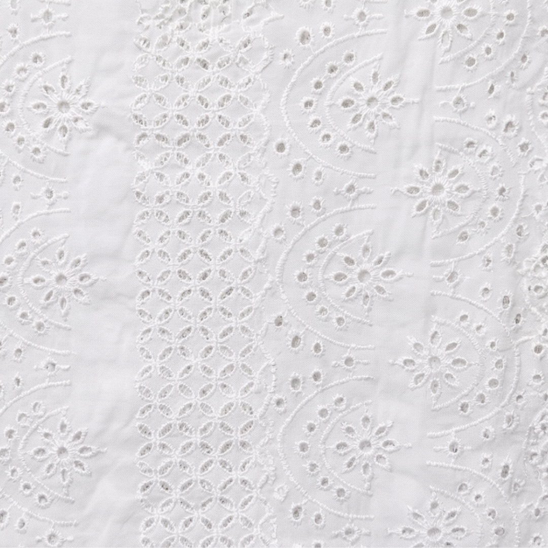 Florelle – Embroidered Eyelet Button Blouse