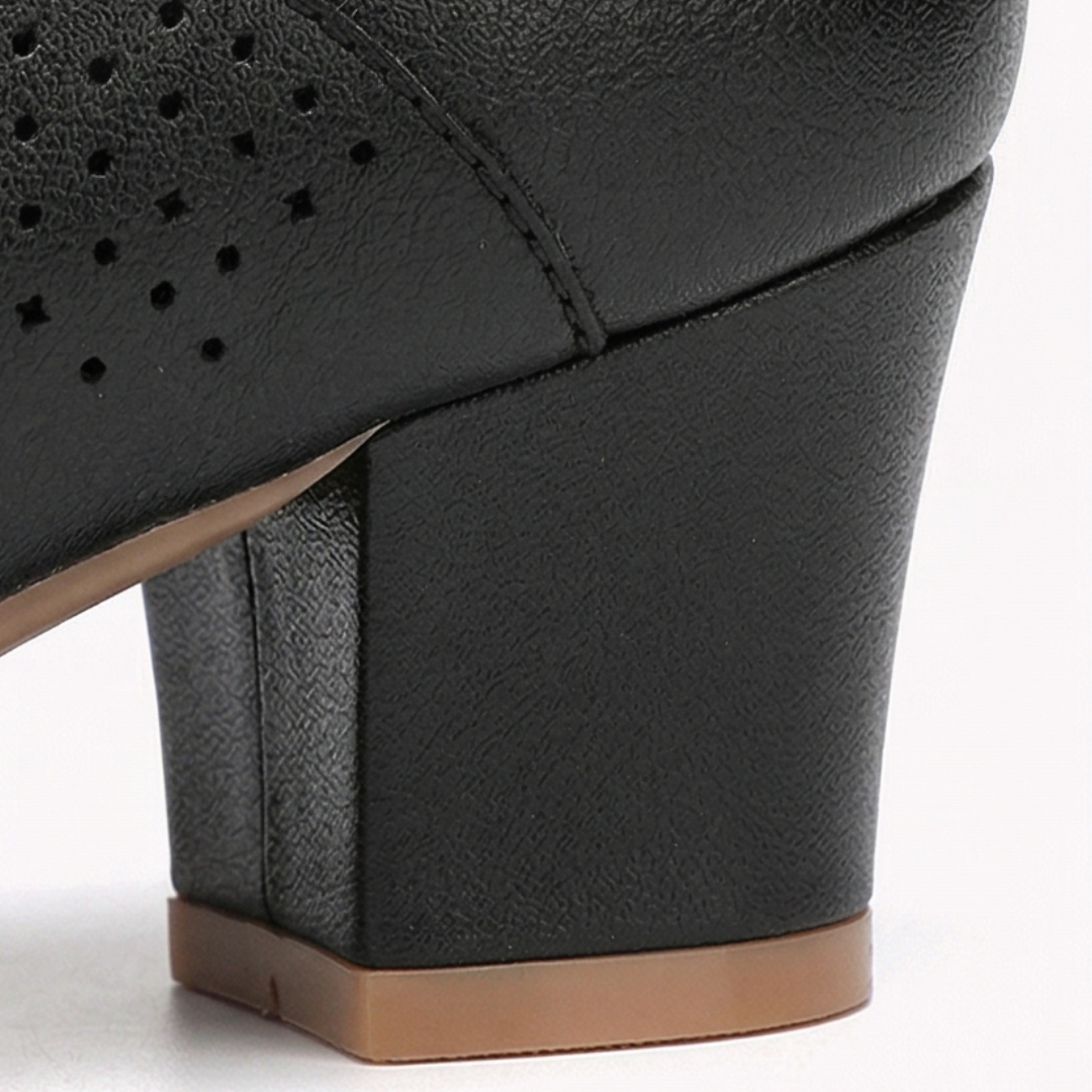 Aerella – Women's Breathable Perforated Block Heel Shoes