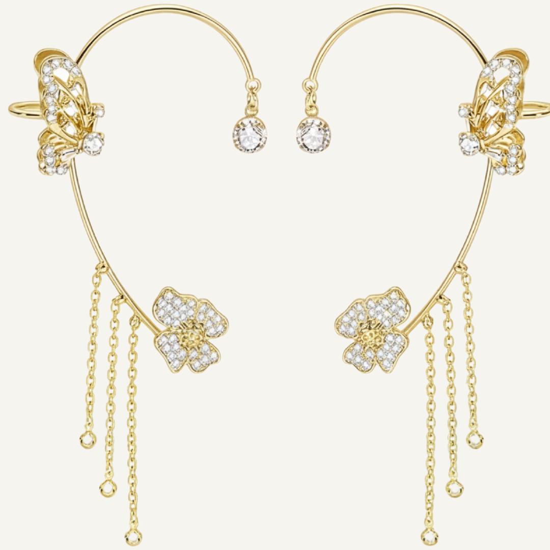 Bellara – Butterfly Ear Wrap with Flower Tassels
