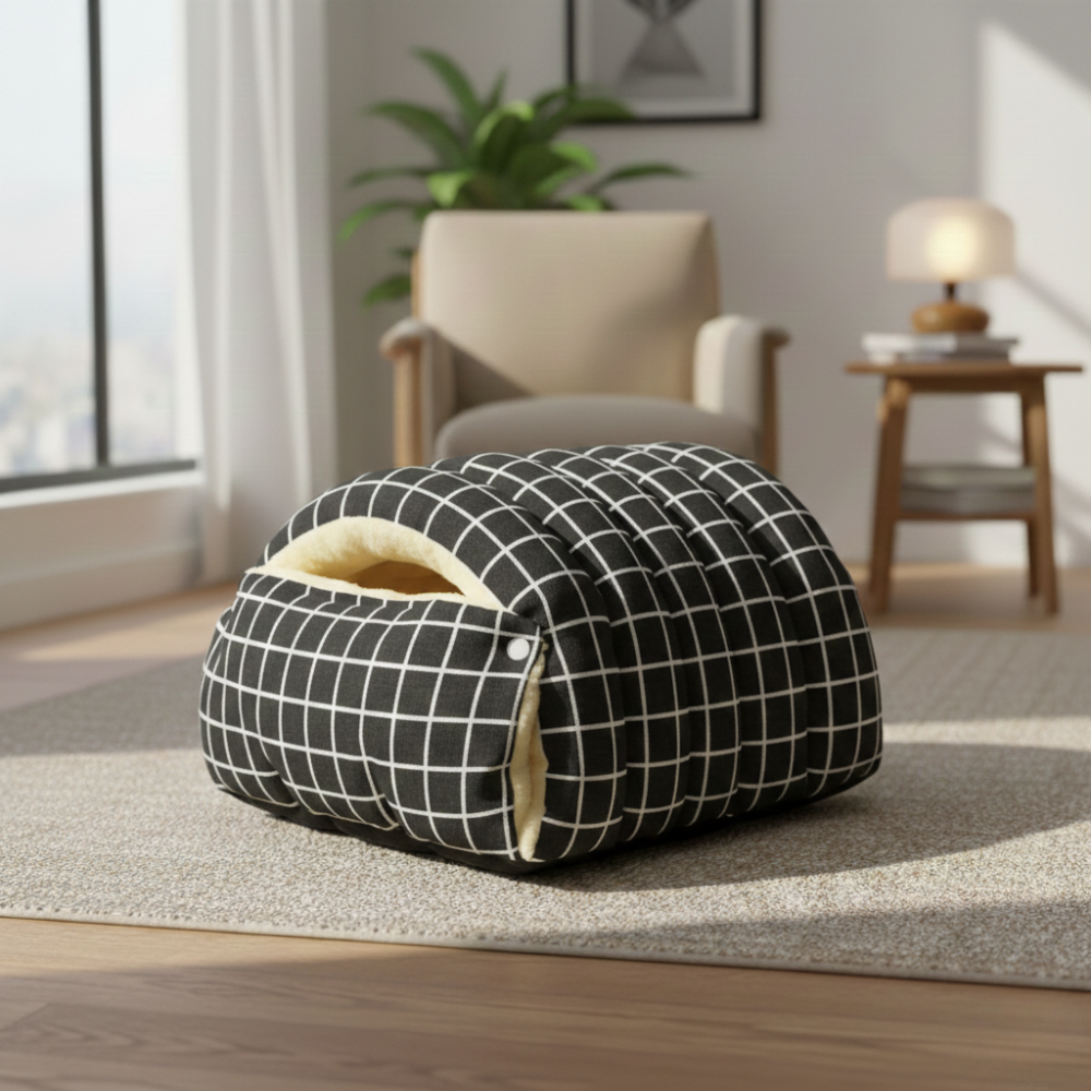 Cavina – Plush Half-Dome Cave Bed for Cats