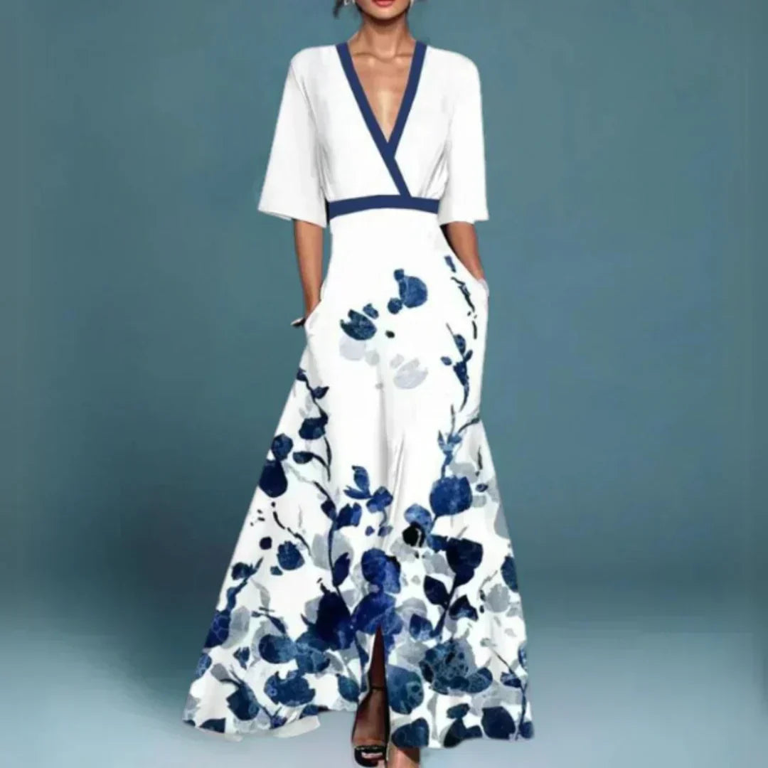 Hazel - Elegant Floral Wrap Dress
