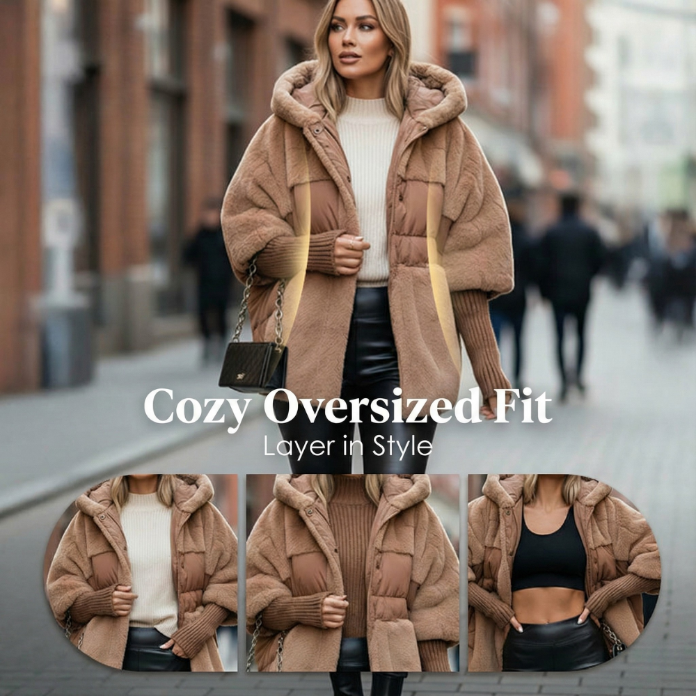 Cozevia – Women’s Quilted Hooded Jacket, Oversized Fit