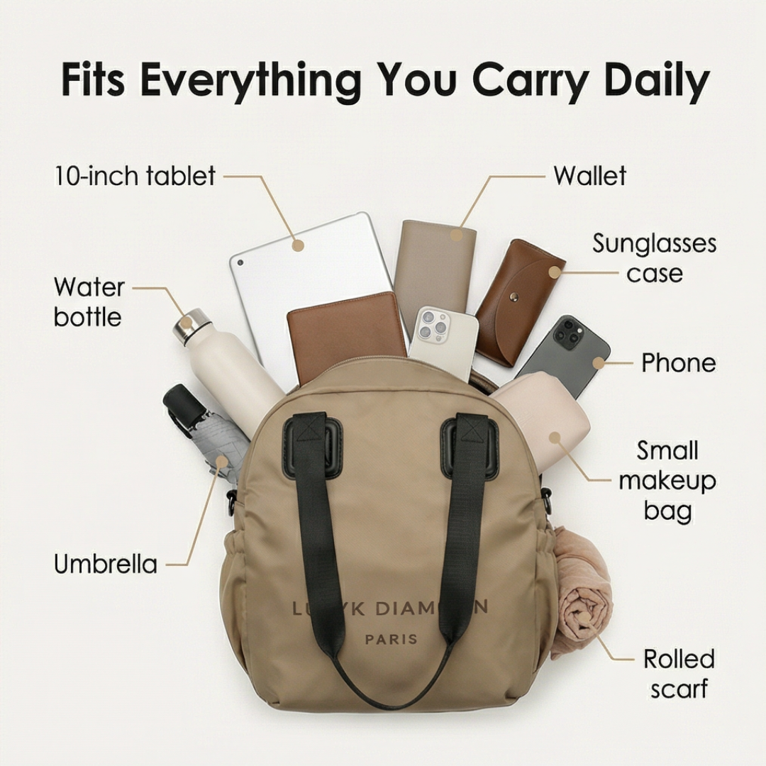 Carryé – Women's 3-in-1 Convertible Nylon Backpack