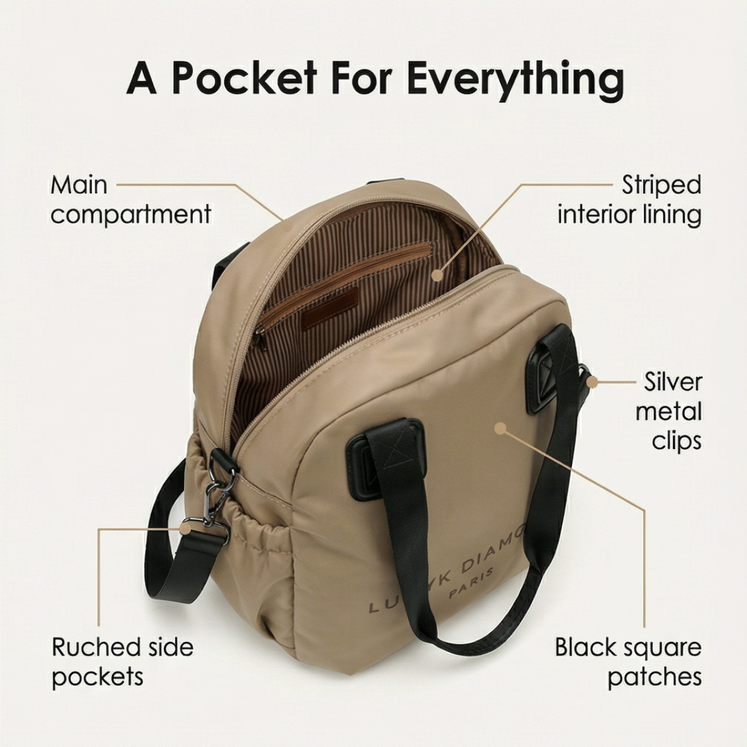 Carryé – Women's 3-in-1 Convertible Nylon Backpack