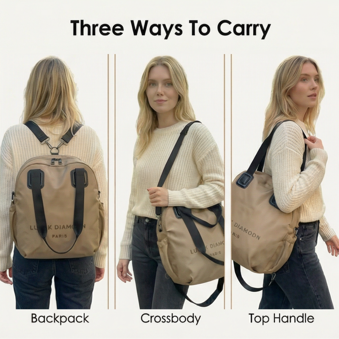 Carryé – Women's 3-in-1 Convertible Nylon Backpack