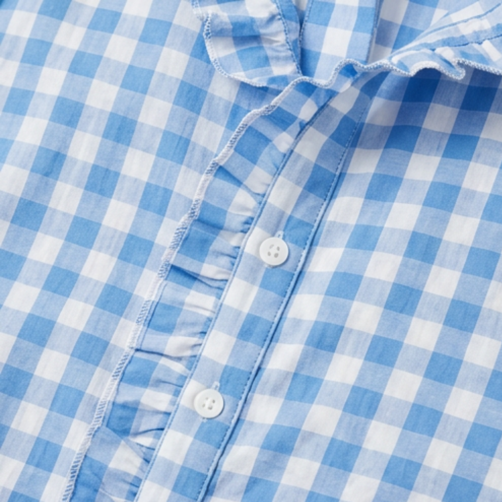 Brindle – Women's Puff Sleeve Gingham Top