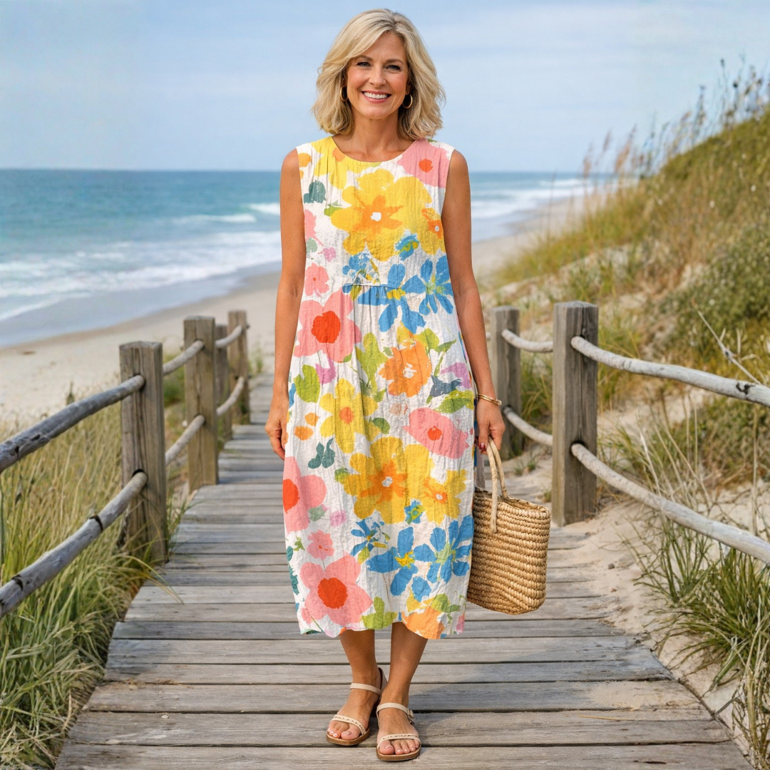 Ella | Midi Dress in Pastel Flowers