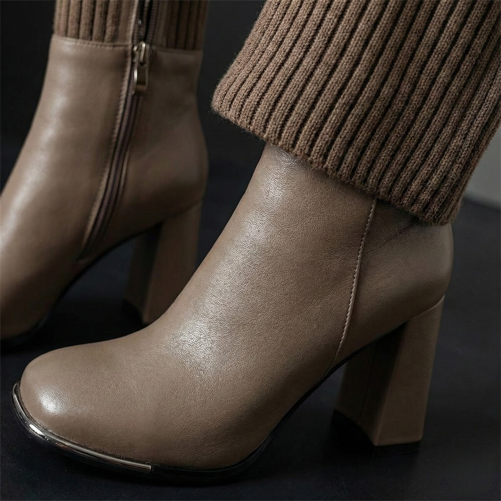 Flexara – Women’s Stretch Knit Block Heel Boots