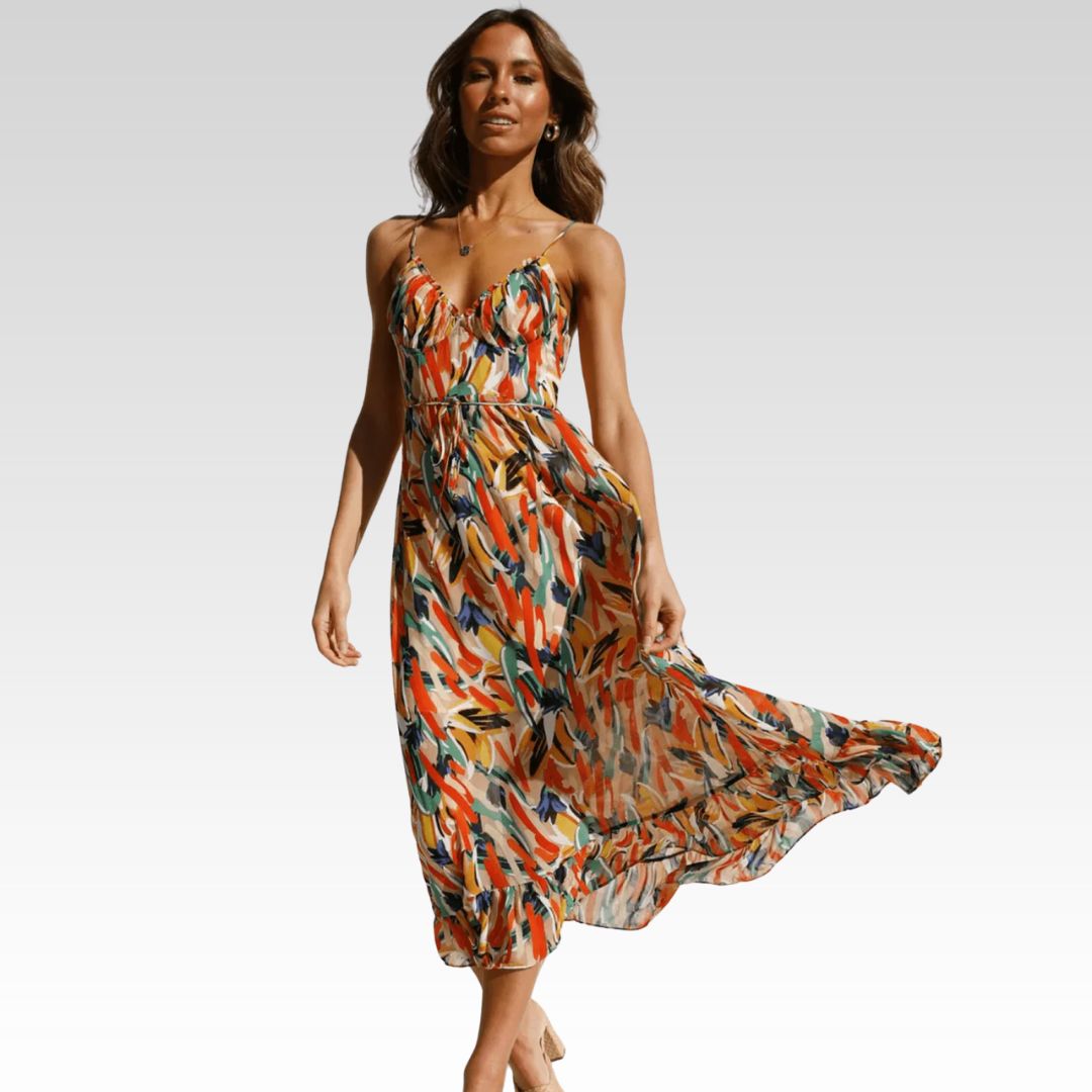Chiara - Colorful Midi Dress for Women | Summer Elegance