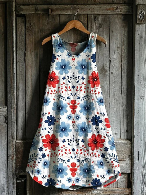 Summer Bloom Art Tank Dress