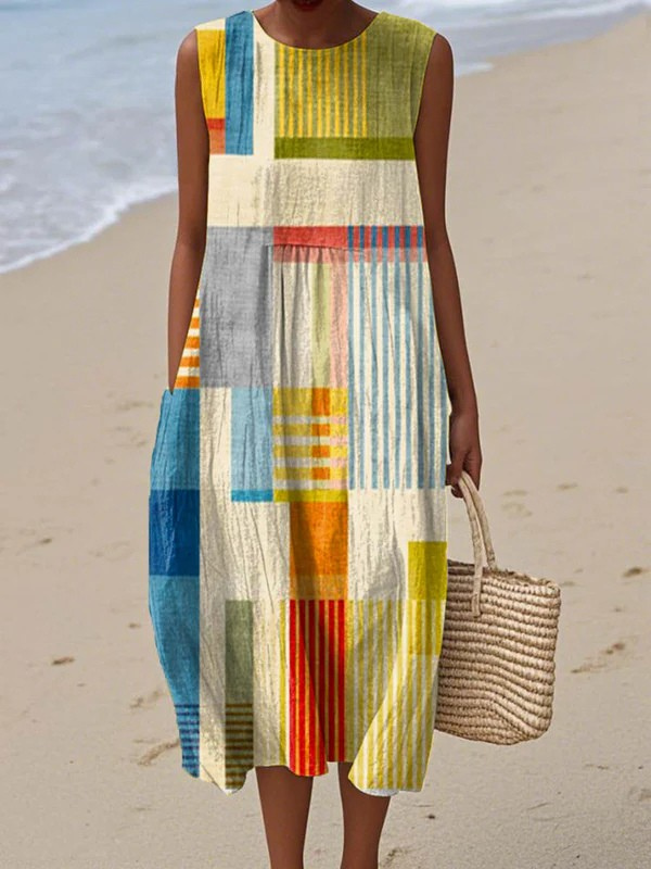 Eve - Relaxed Geometric Midi Dress