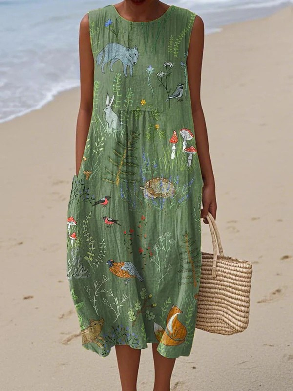 Sharon - Woodland Midi Dress