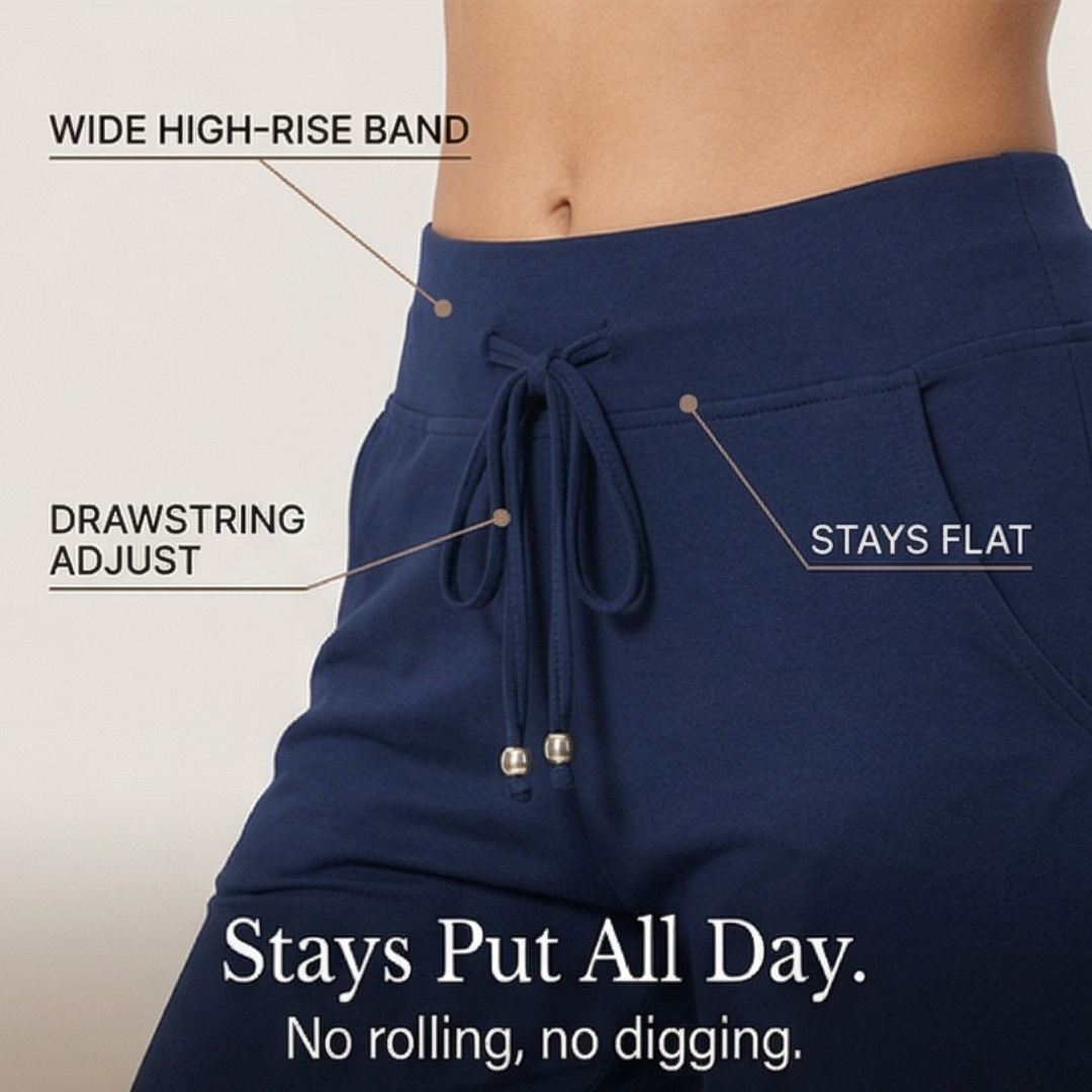 Lunara – Soft Cotton Drawstring Capri Joggers