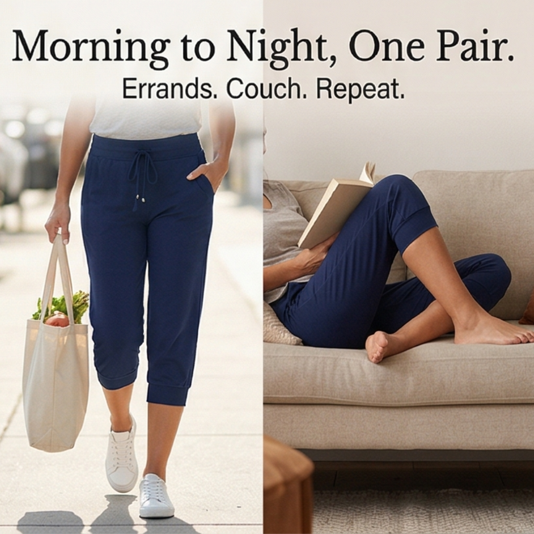 Lunara – Soft Cotton Drawstring Capri Joggers