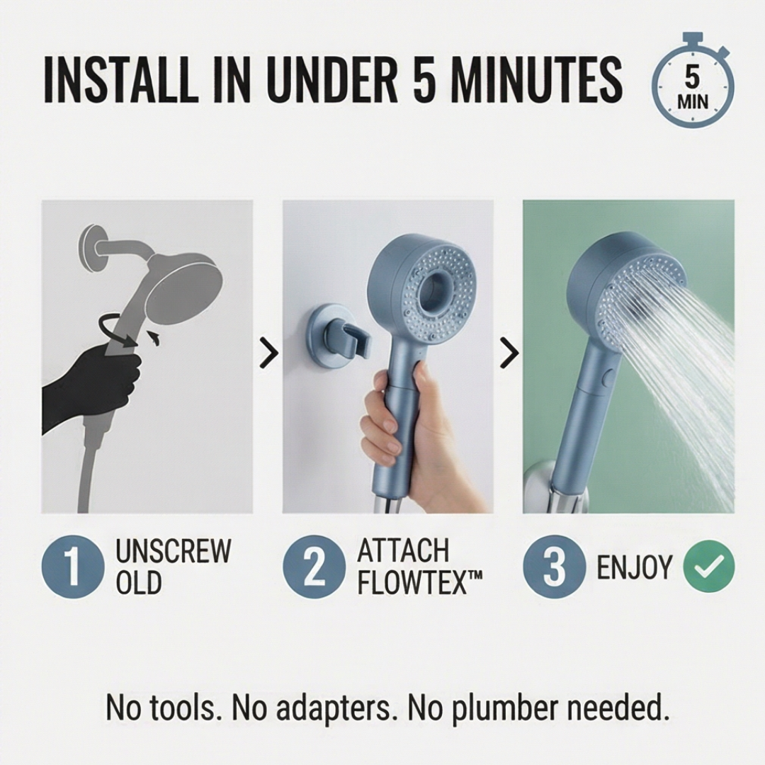Flowtex - High pressure shower head with pause button