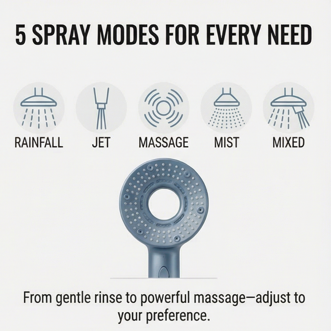 Flowtex - High pressure shower head with pause button