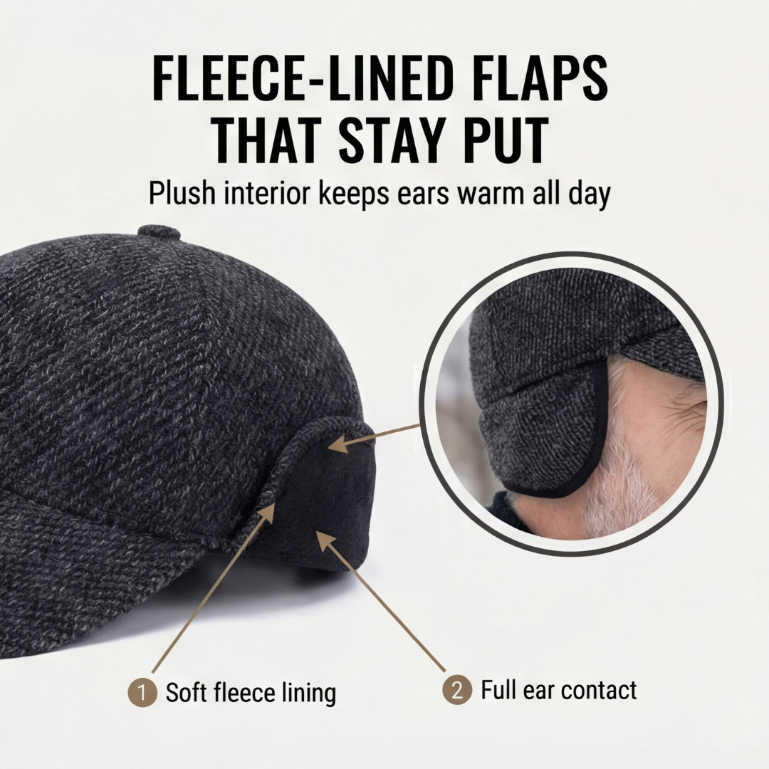 Coldguard - Fleece lined winter baseball cap with ear flaps