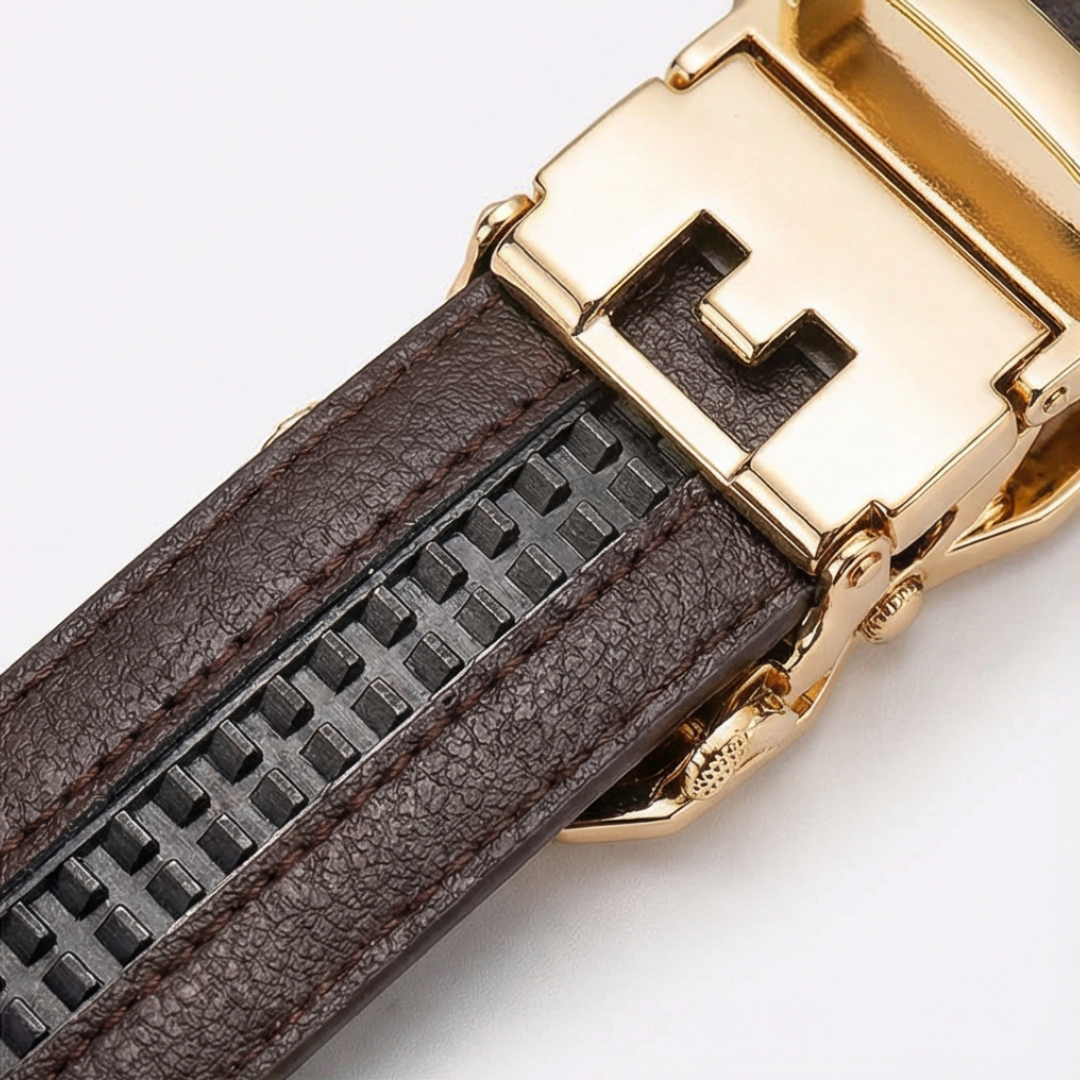 Beltoni - Crocodile leather belt with auto lock buckle