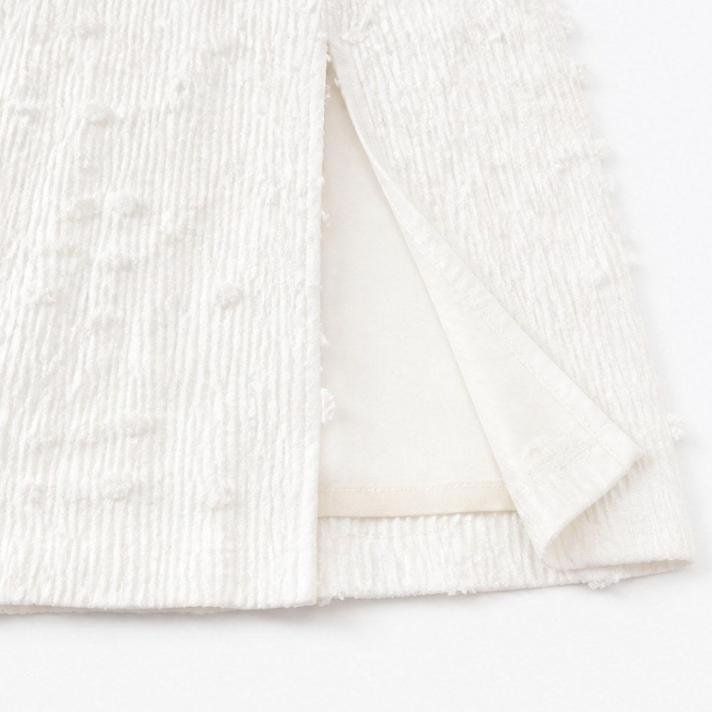 Aveline – Textured Square Neck Maxi Dress with Back Bow