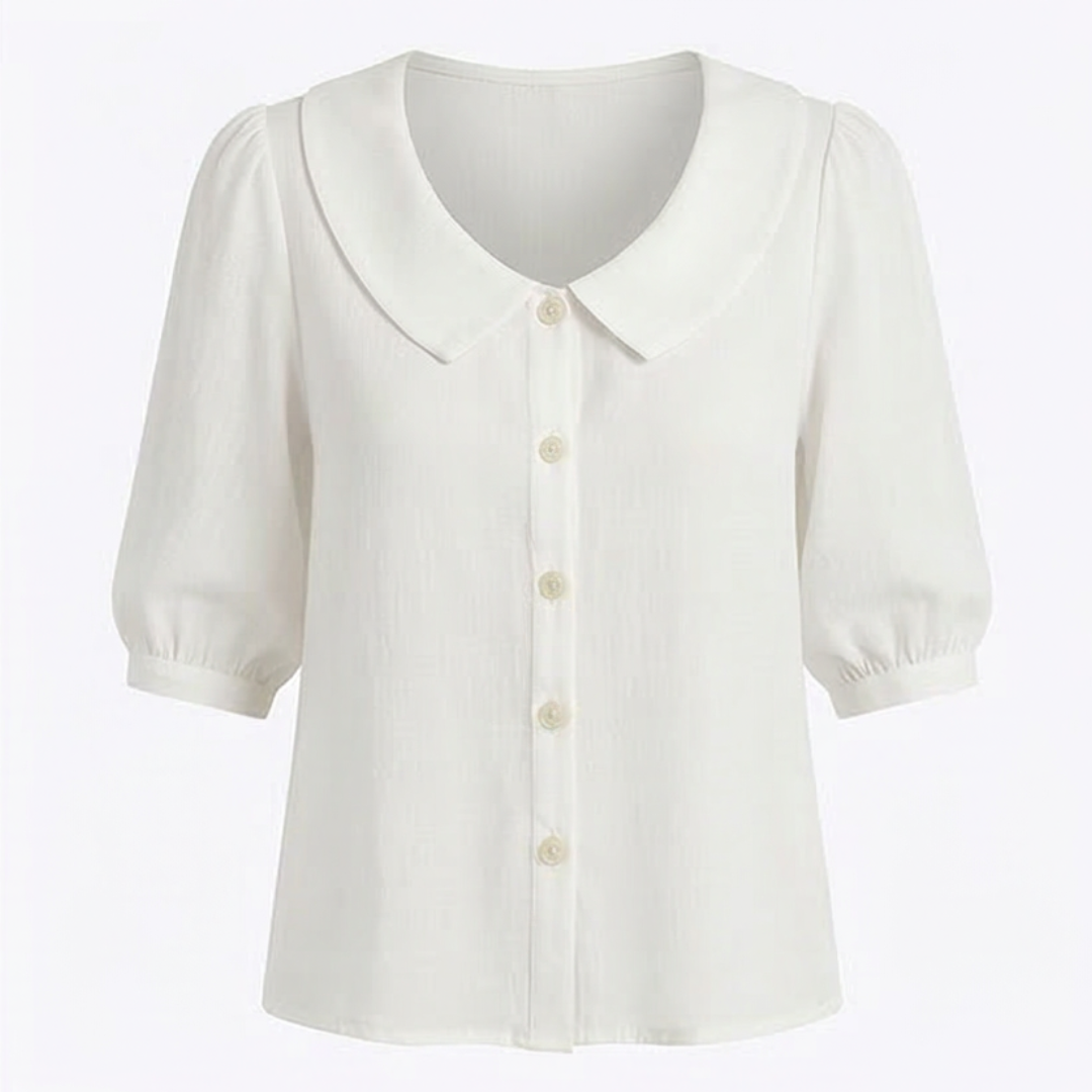 Collara – Retro Peter Pan Collar Button Up Blouse
