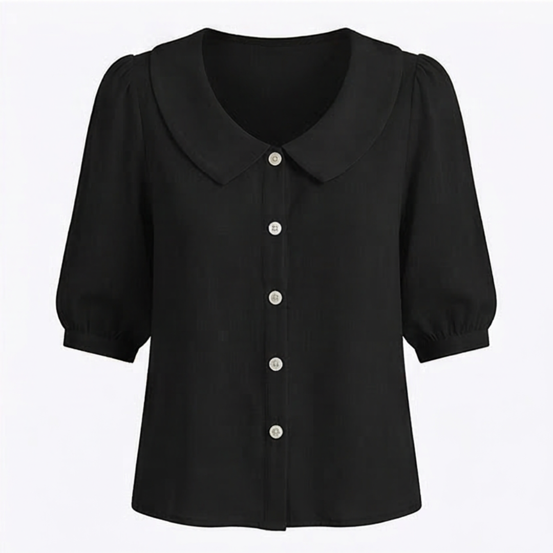 Collara – Retro Peter Pan Collar Button Up Blouse