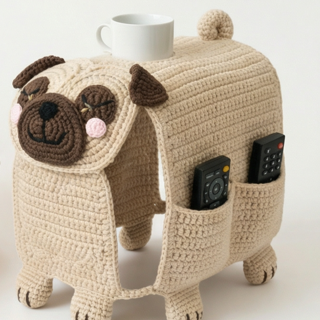 Cozipup – Crochet Dog Armrest Organizer with Cup Holder