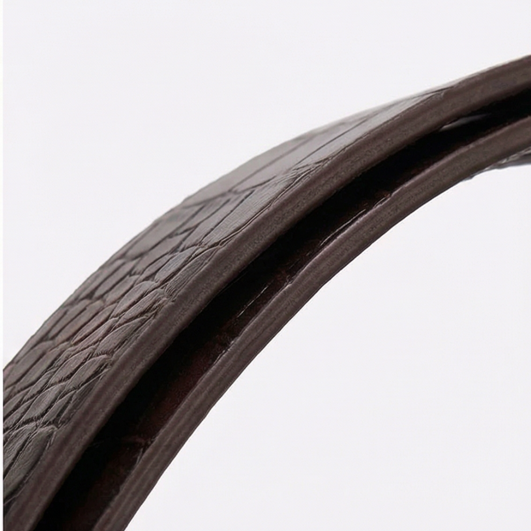 Beltoni - Crocodile leather belt with auto lock buckle