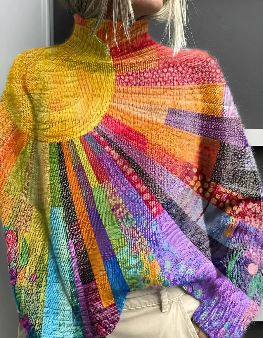 Ada™ | Colorful and Cheerful Turtleneck Sweater