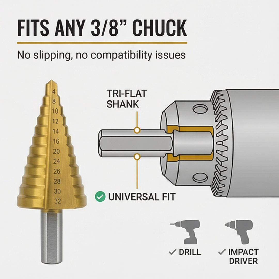 Ironedge - 6 piece step and sawtooth drill bit set