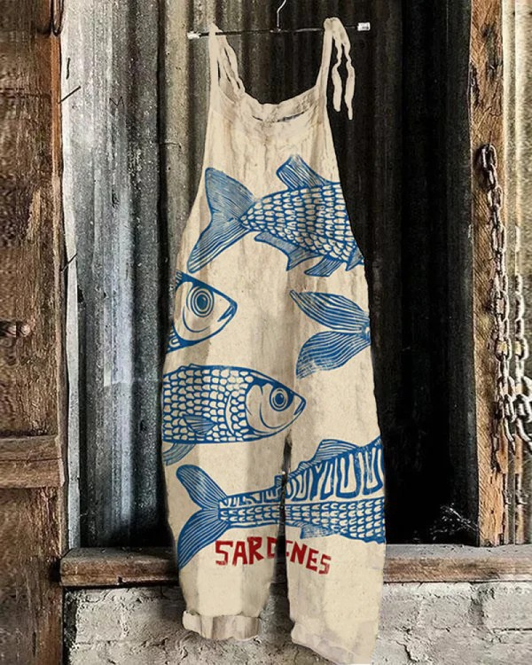 Lightweight artisanal overall in marine style