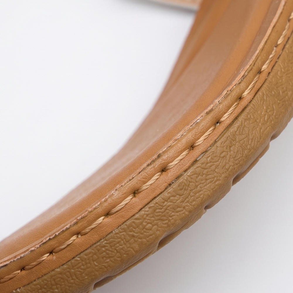 BellaArch – Cushioned Wedge Sandals with Gold Strap Detail