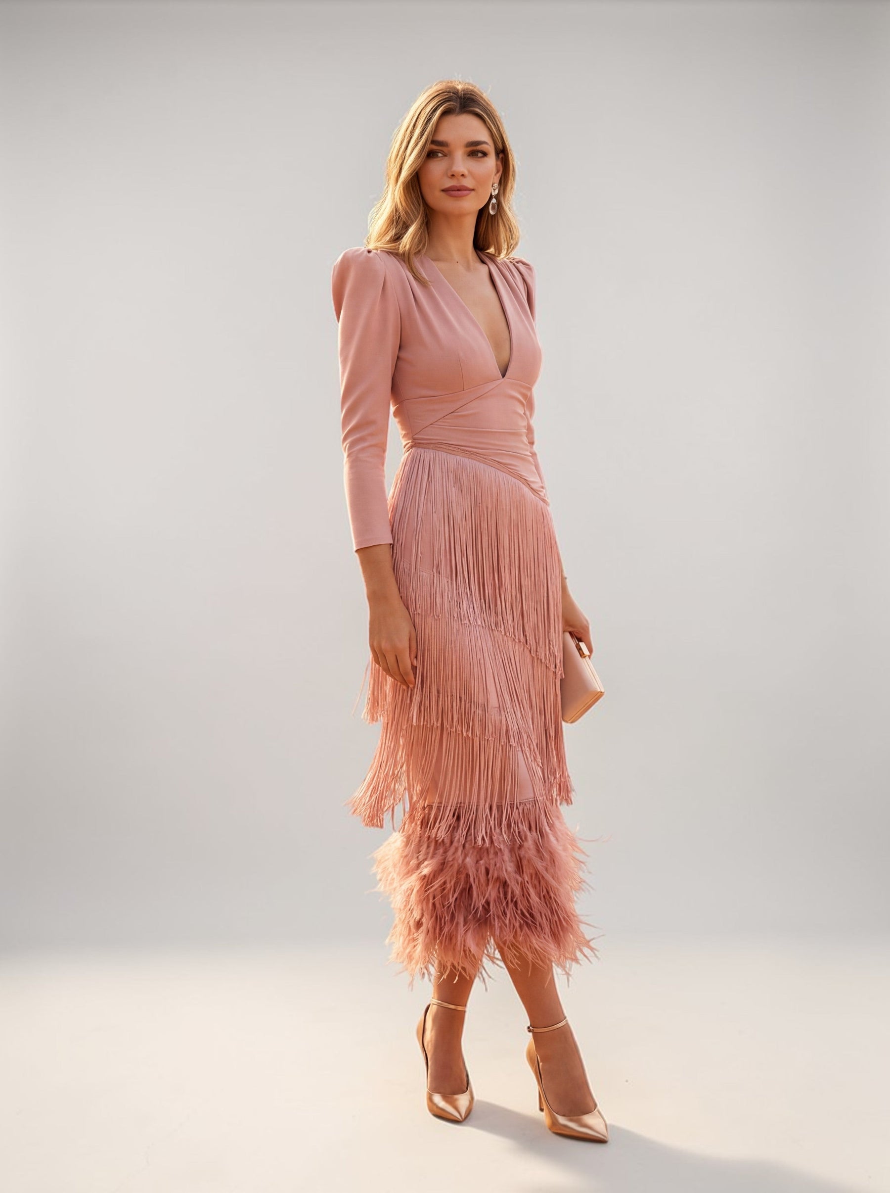 Sofia - Elegant Dress with Fringes