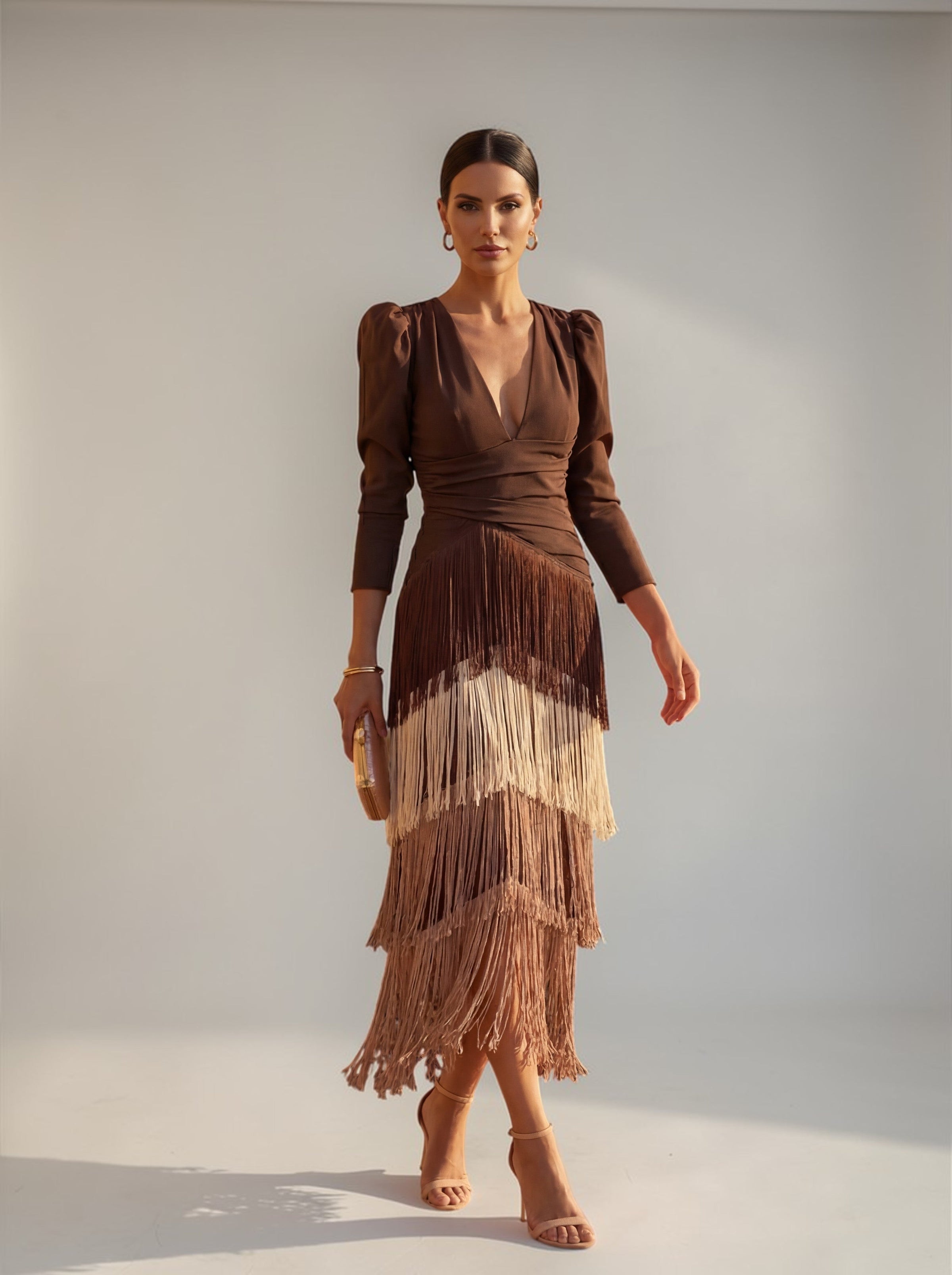 Sofia - Elegant Dress with Fringes