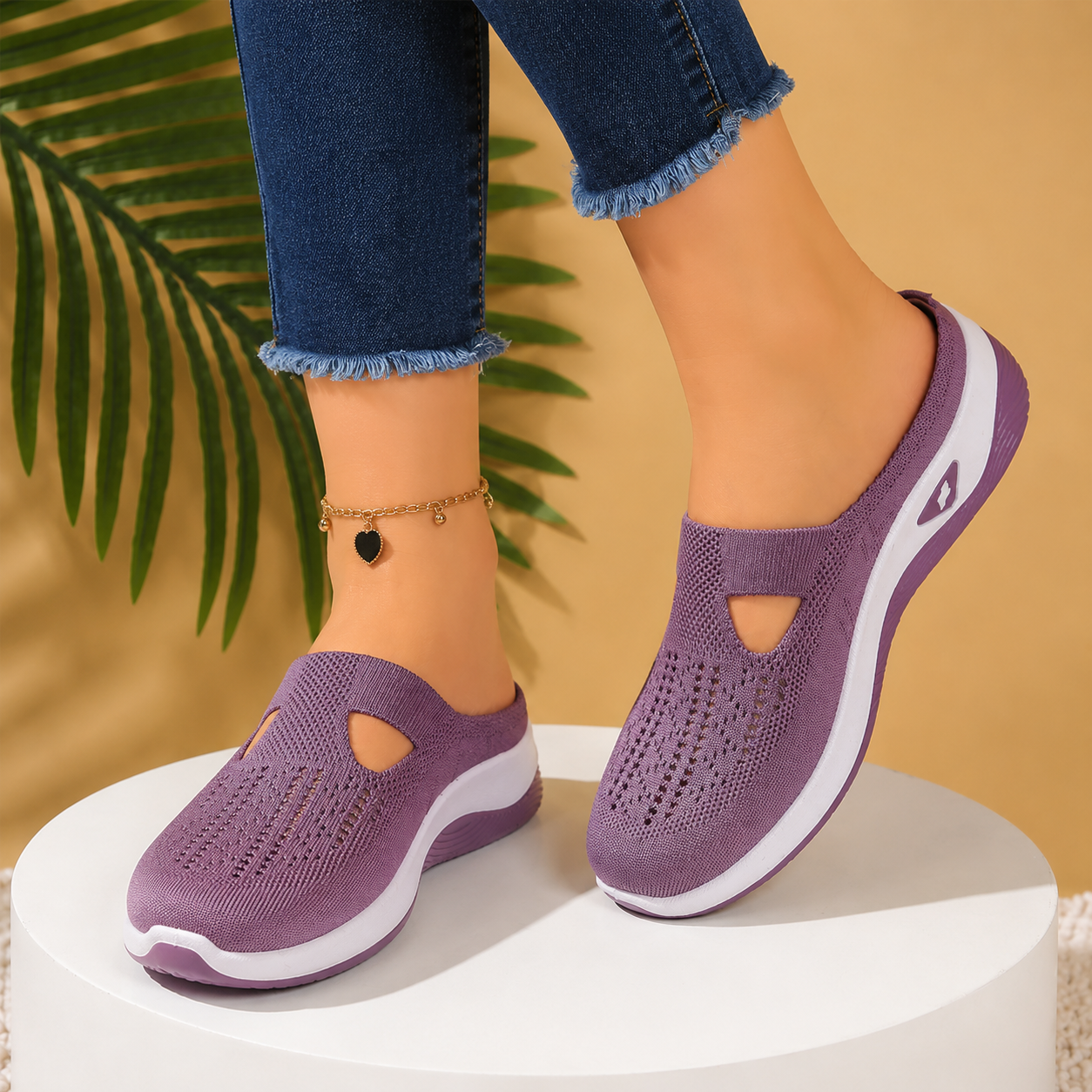 Airessa – Breathable Mesh Slip-On Mules with Cushioned Air Sole