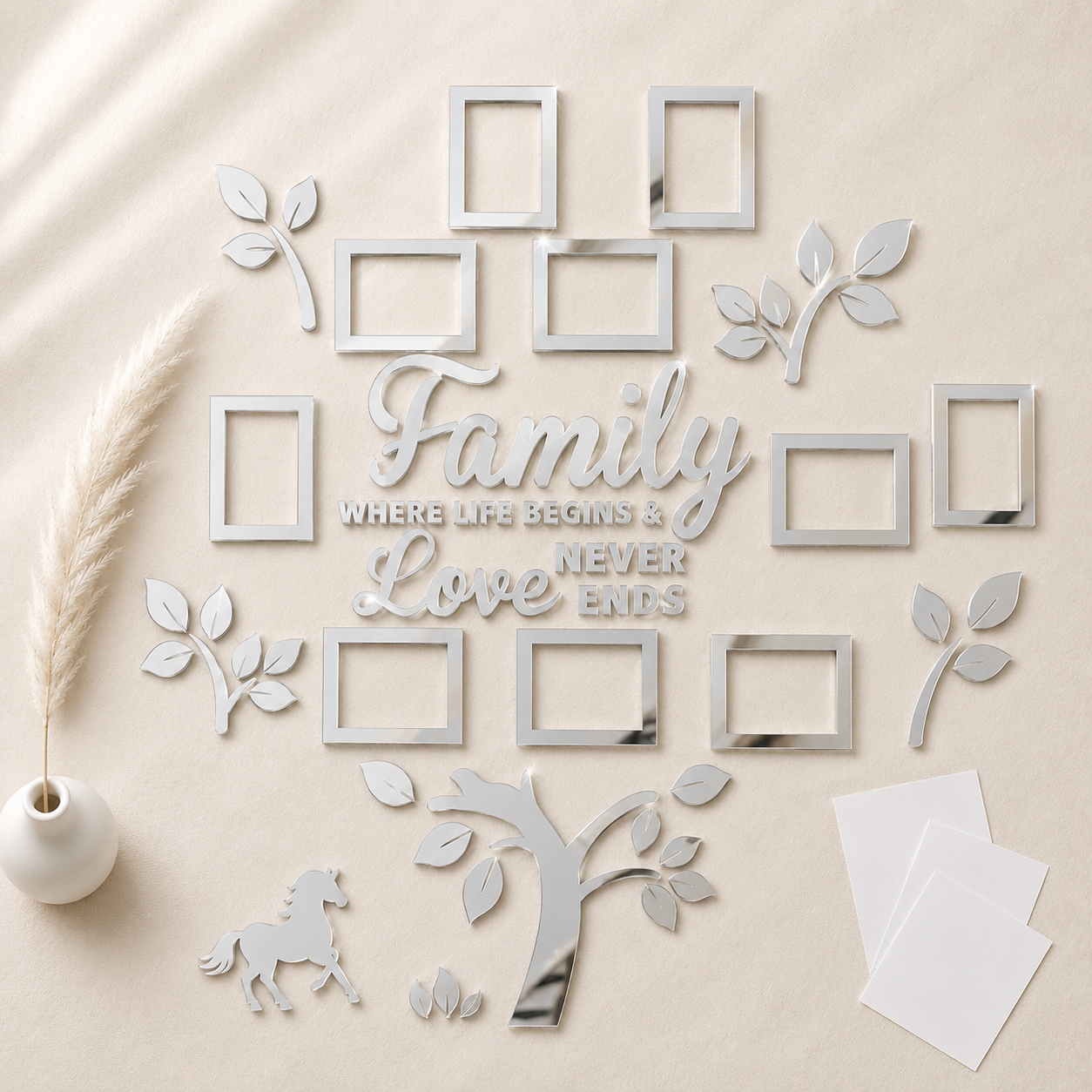 Halena – 3D Acrylic Family Tree Wall Decor with 11 Photo Frames