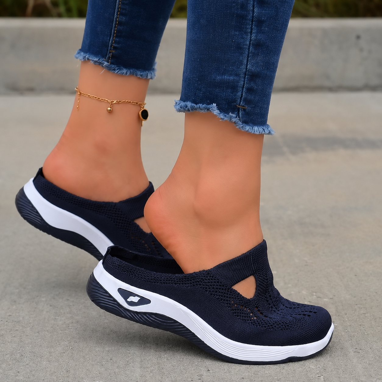 Airessa – Breathable Mesh Slip-On Mules with Cushioned Air Sole