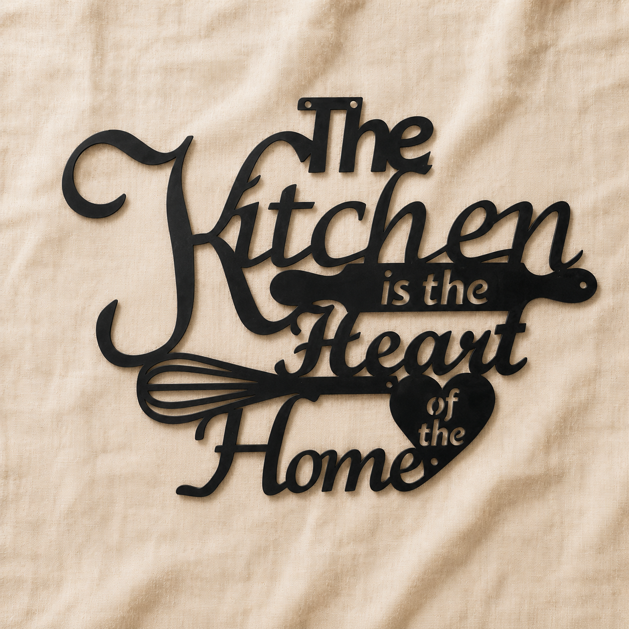 Hearthwell – Black Metal Wall Sign, Faith & Home Decor Art