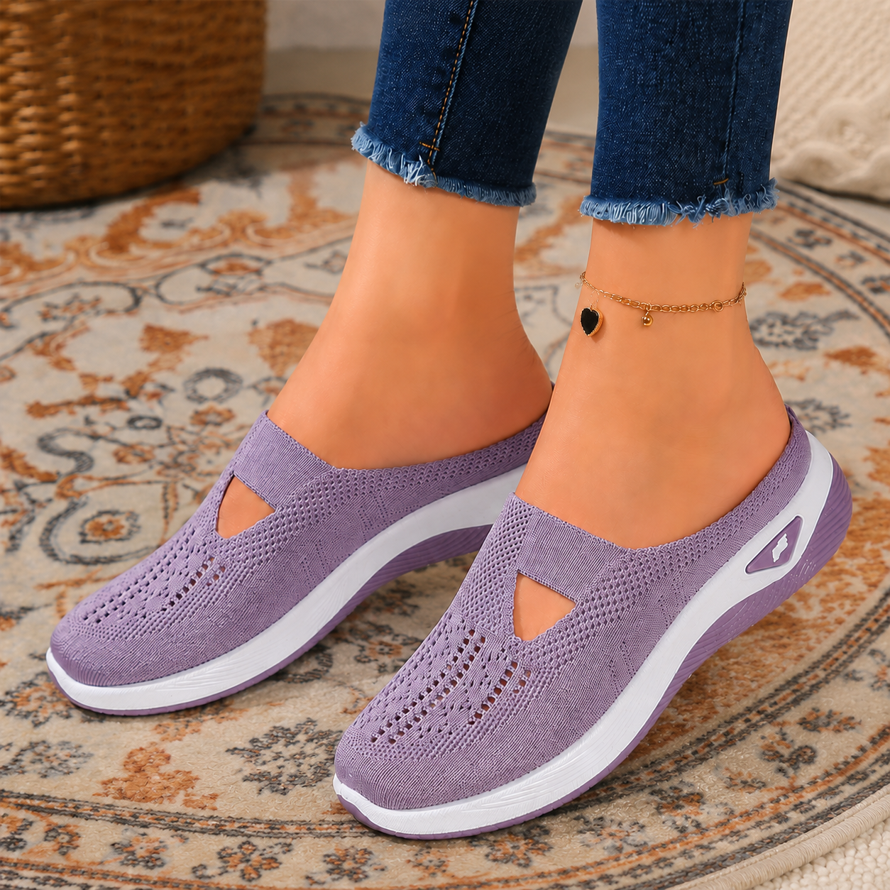 Airessa – Breathable Mesh Slip-On Mules with Cushioned Air Sole