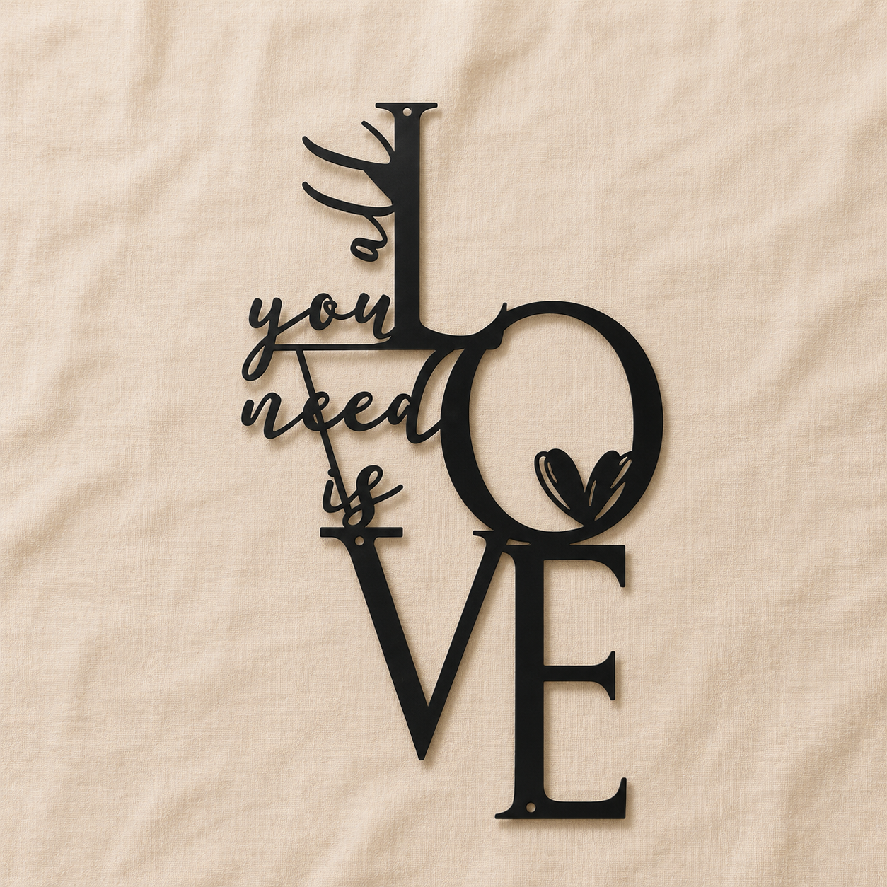Hearthwell – Black Metal Wall Sign, Faith & Home Decor Art