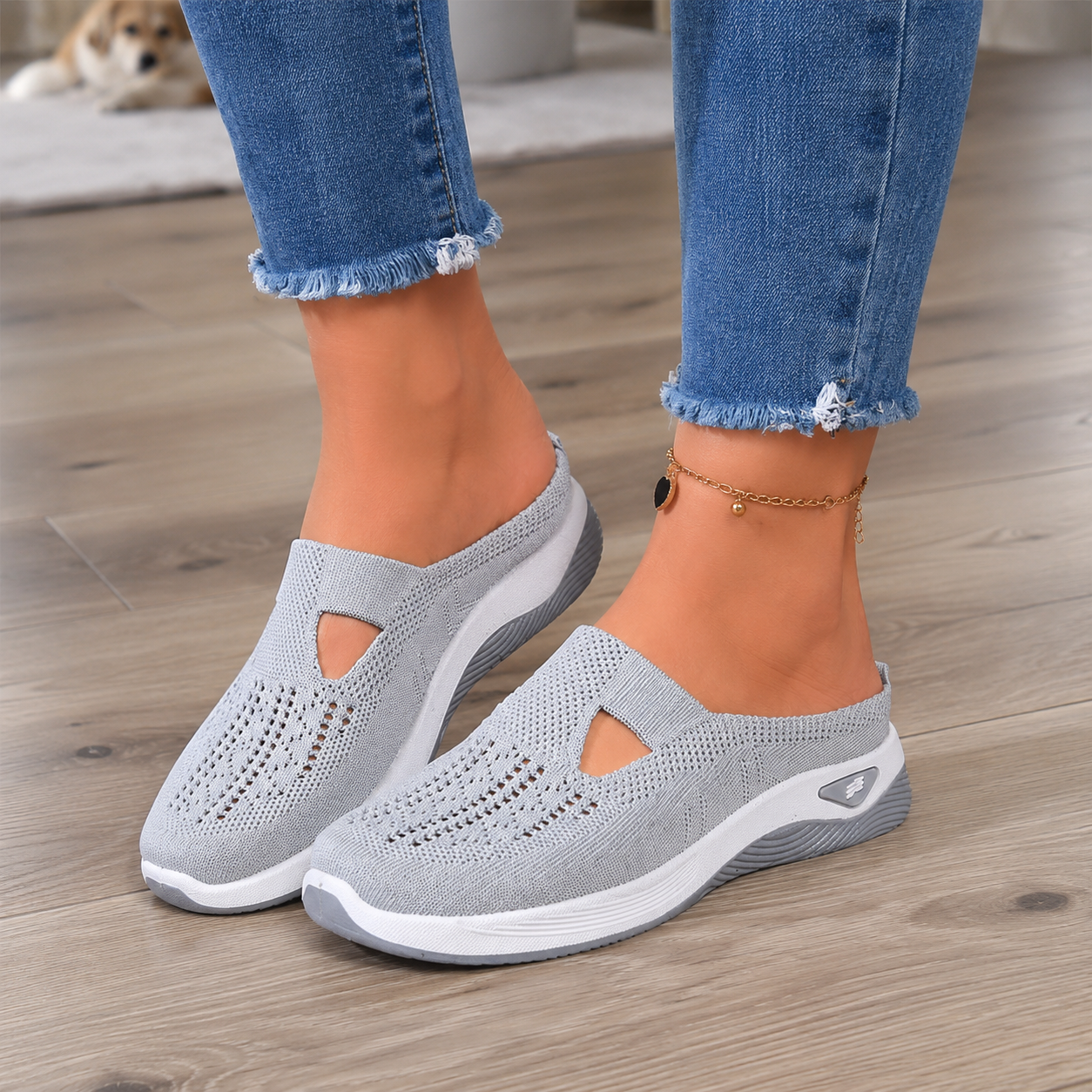 Airessa – Breathable Mesh Slip-On Mules with Cushioned Air Sole