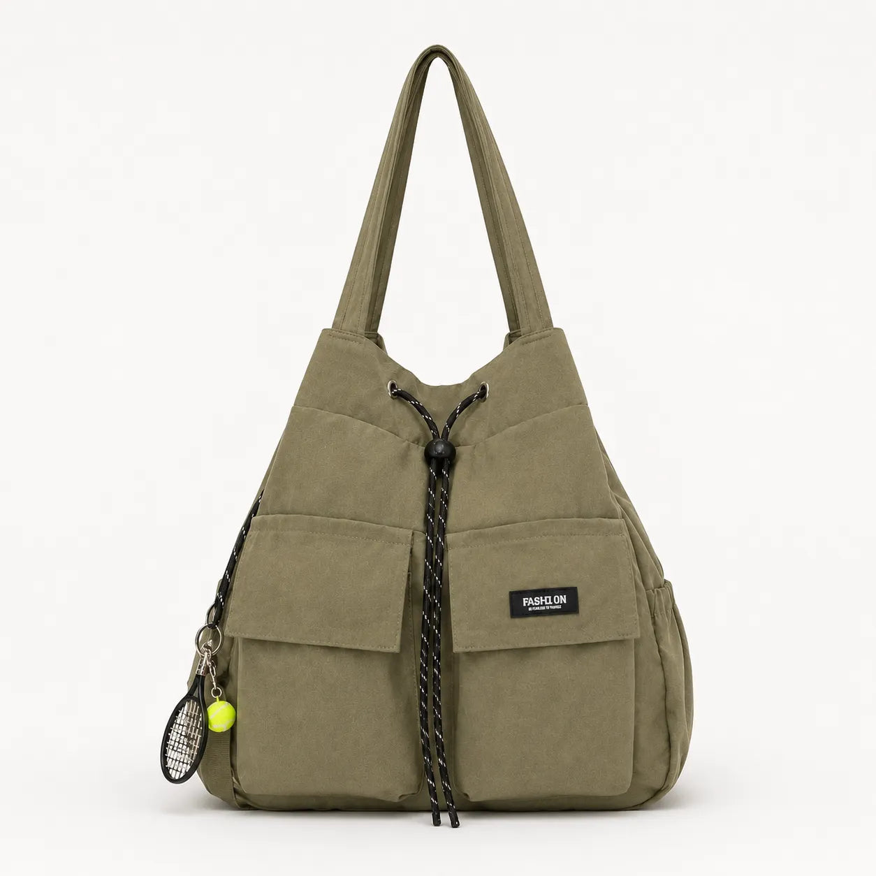 Carryall – Convertible Drawstring Canvas Tote Backpack with Cargo Pockets
