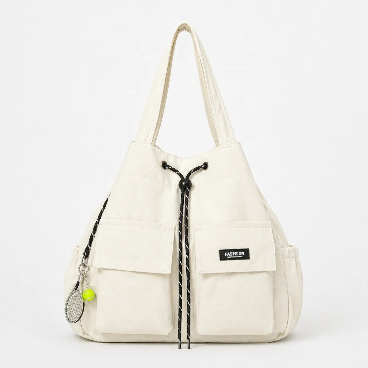 Carryall – Convertible Drawstring Canvas Tote Backpack with Cargo Pockets