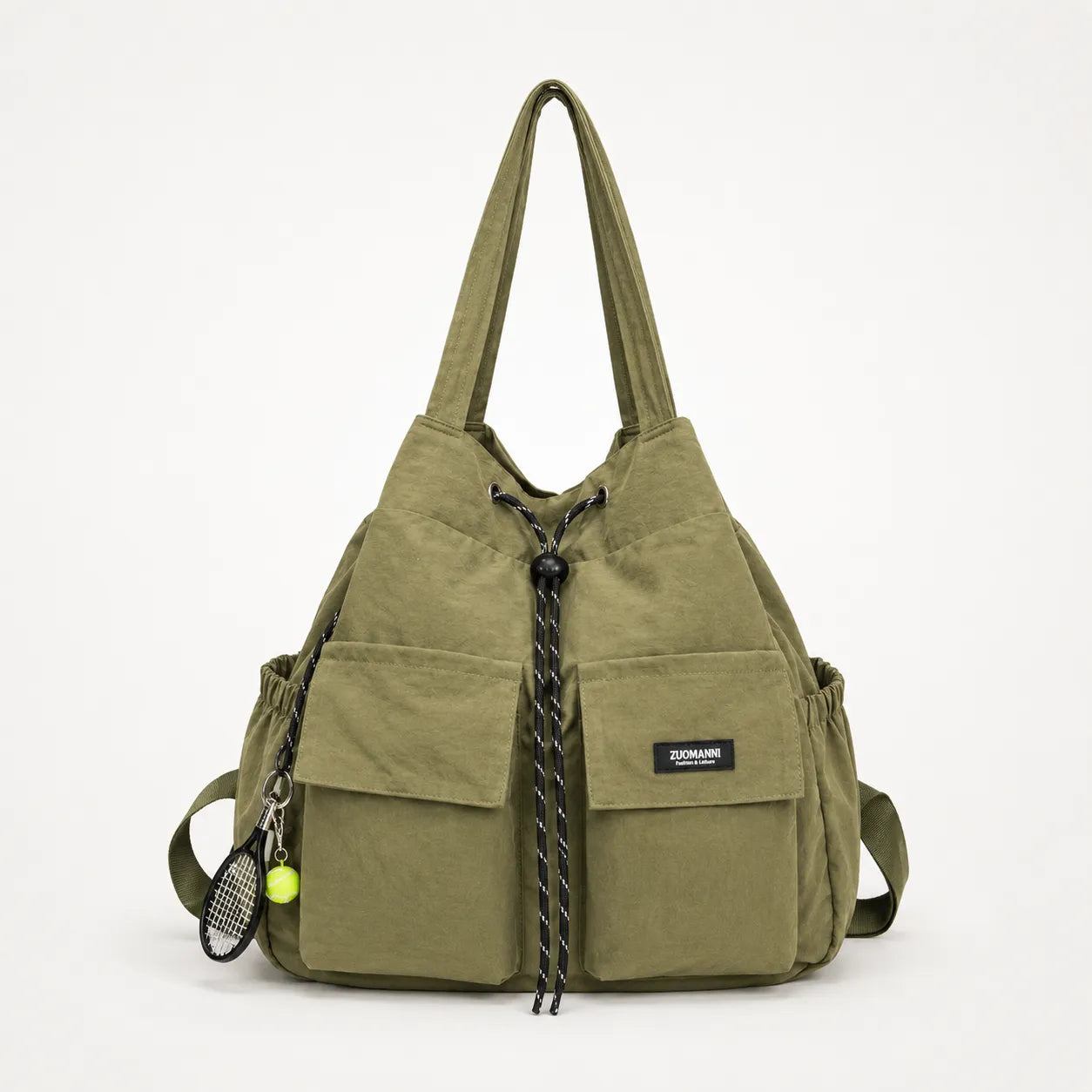 Carryall – Convertible Drawstring Canvas Tote Backpack with Cargo Pockets