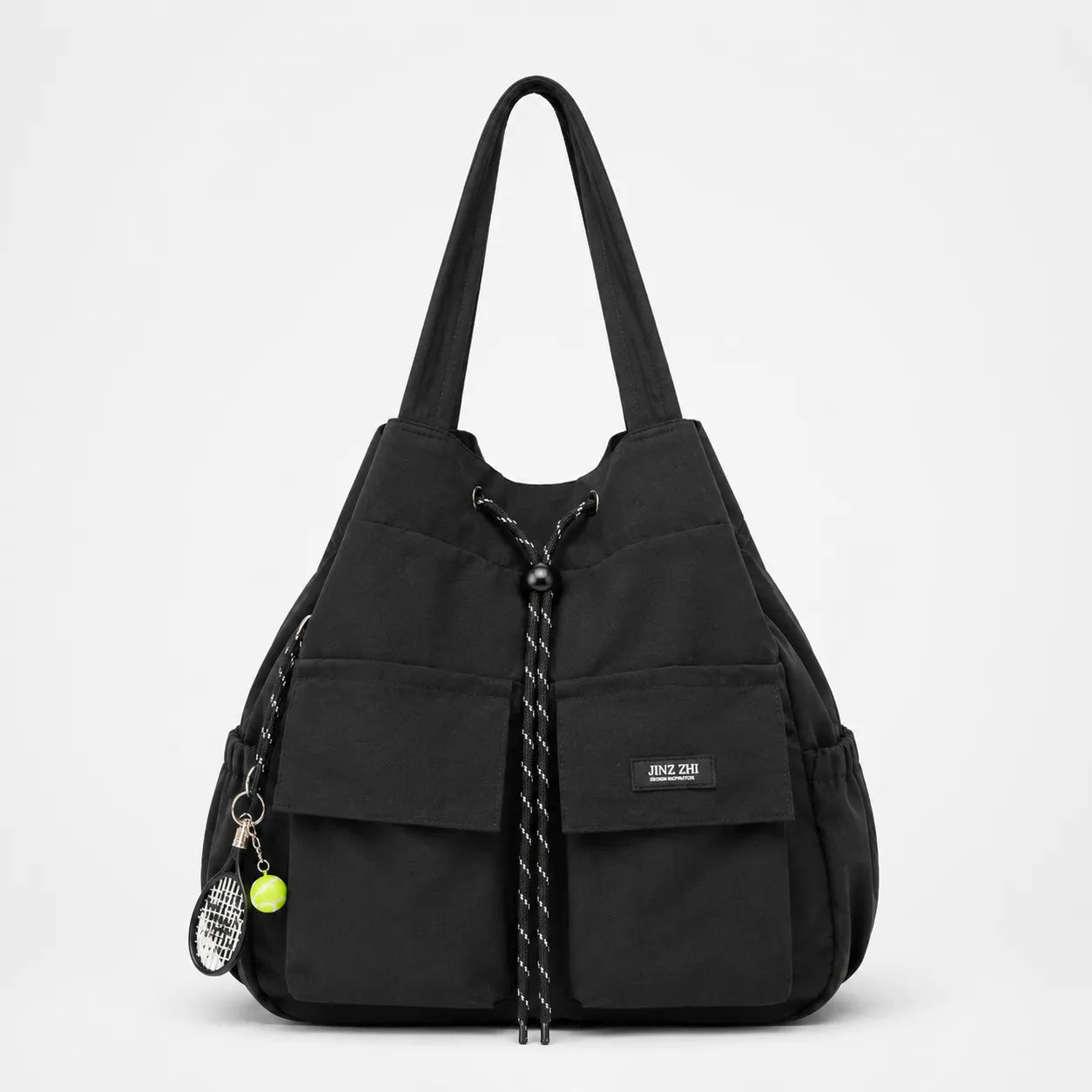 Carryall – Convertible Drawstring Canvas Tote Backpack with Cargo Pockets