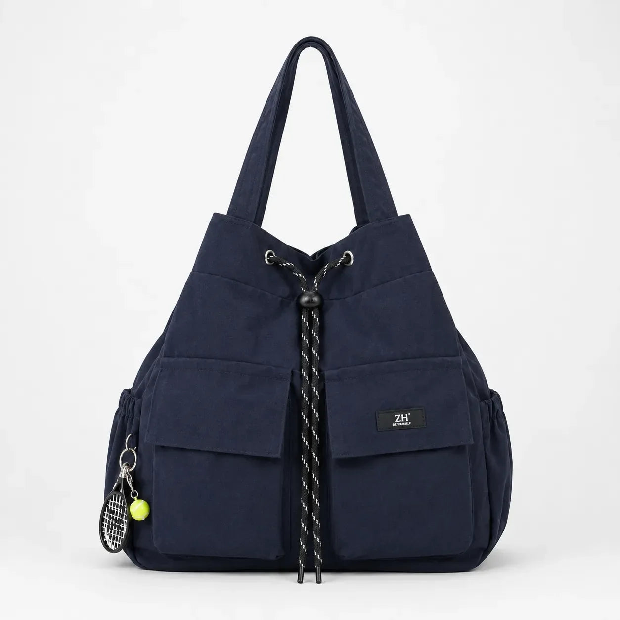 Carryall – Convertible Drawstring Canvas Tote Backpack with Cargo Pockets