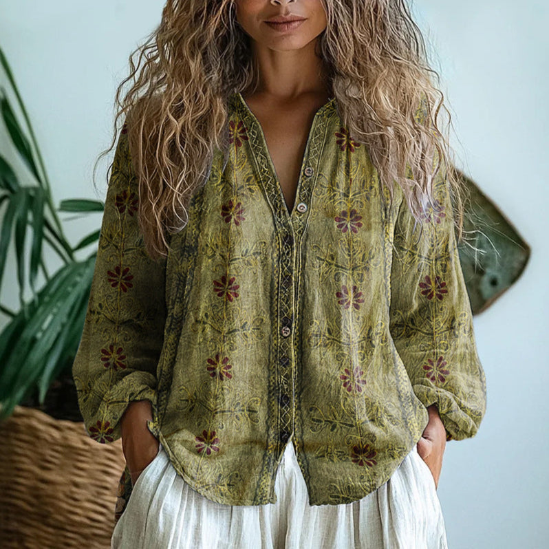Brianna | Chic Vintage Floral Blouse