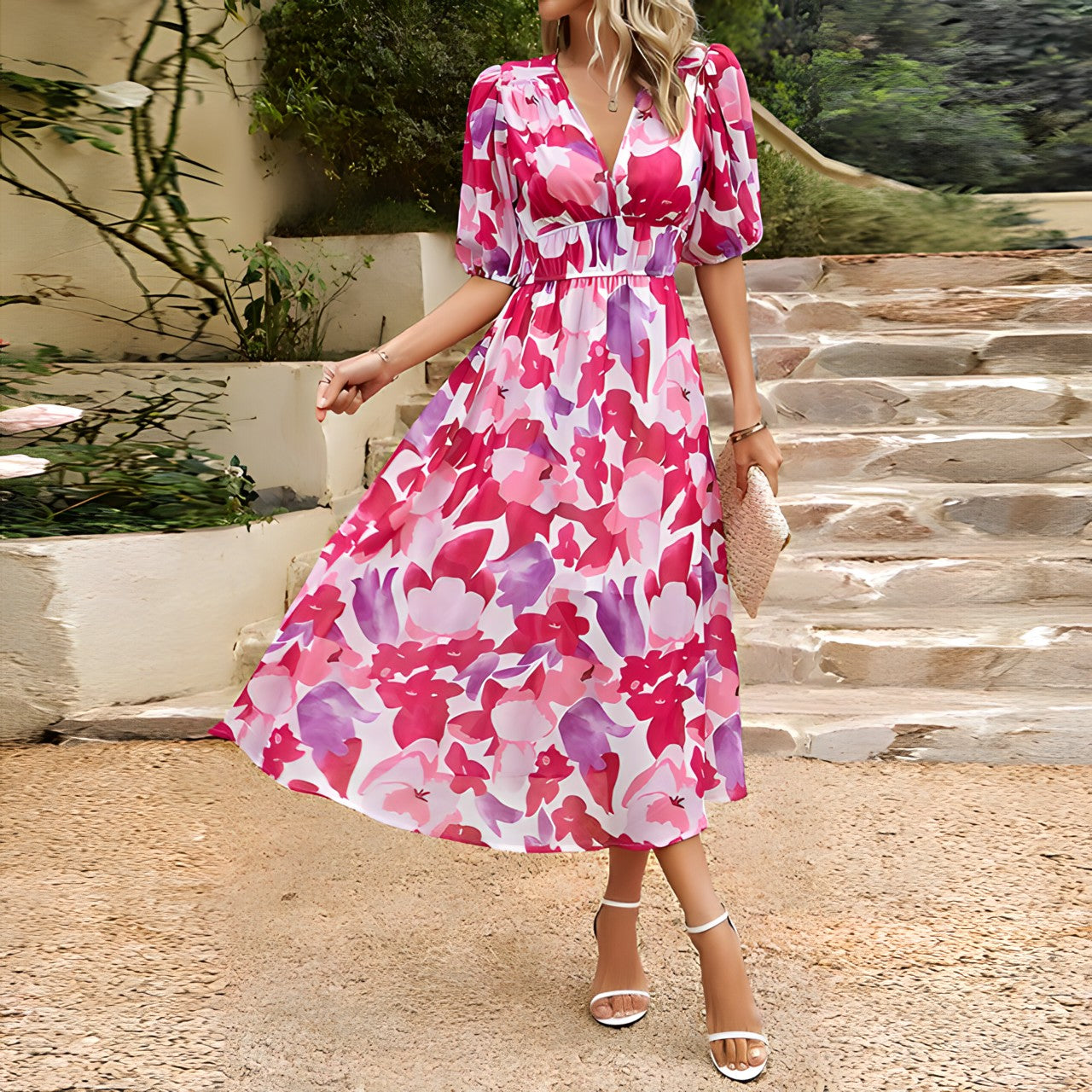 Isolde | V-Neck Midi Dress
