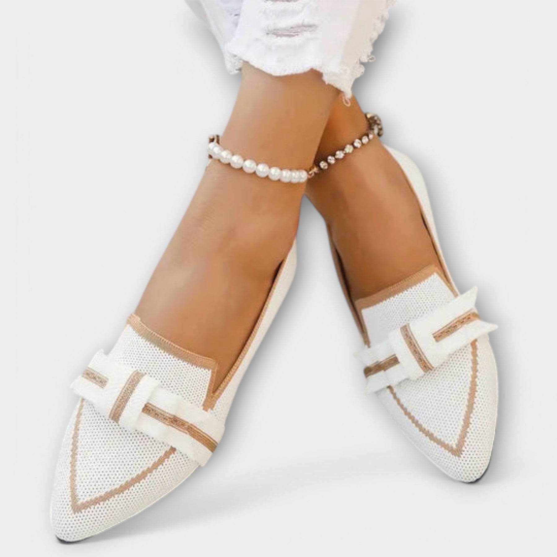 Flat Women's Shoes with Knot Design