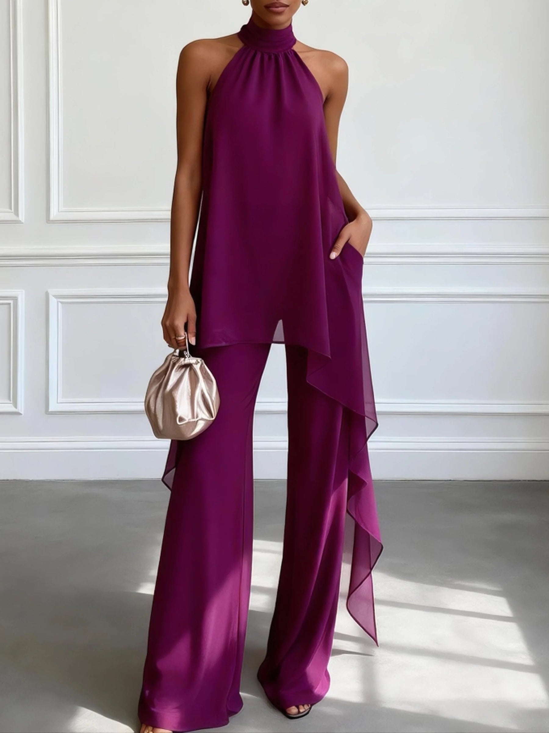 Purple™ | Elegant Halter Top with Pants