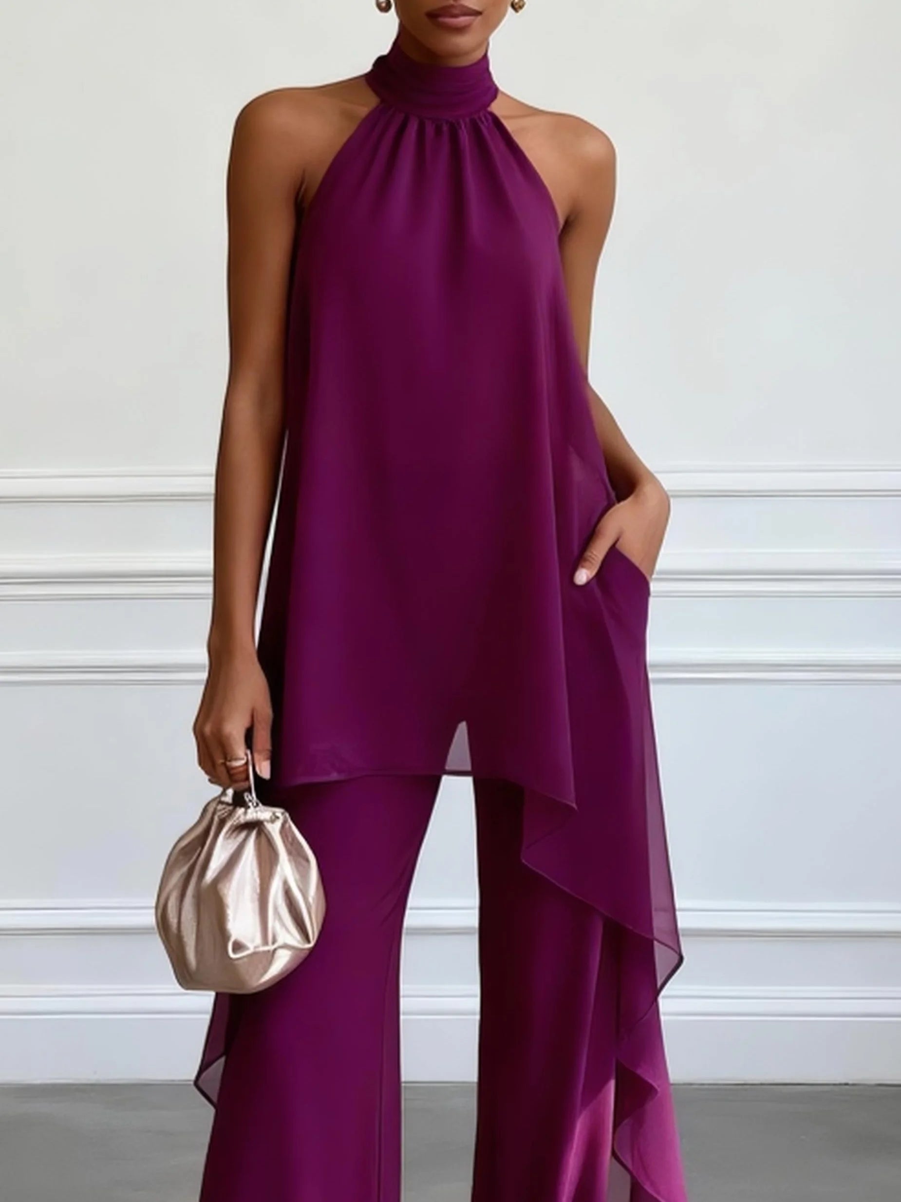 Purple™ | Elegant Halter Top with Pants